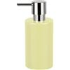 Spirella Dispenser per Sapone Liquido Tube" Dispenser per lozioni in Ceramica con Dispenser in ABS Cromato capacità 300 ML (ØxH): 7 x 16 cm - Giallo
