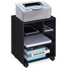Relaxdays Carrello Porta Stampante, 4 Scomparti Aperti, Mobile per Ufficio, Mobiletto con Ruote, 49 x 40 x 30 cm, nero