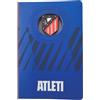 MOCIWORLD - Quaderno Atlético de Madrid con Logo 3D - Rilegato con Retro in Tessuto e Finitura di Alta qualità - 120 Pagine Bianche - Colore: Blu - Formato: A5