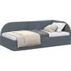 vidaXL Struttura letto ad angolo con testiera grigio scuro 80 cm x 200 cm in velluto