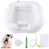Euablfo Lavabo gonfiabile per capelli per allettati, con tubo di scarico da 1 m, pompa ad aria, soffione doccia e sacca d'acqua, per donne incinte, infortunati, disabili, anziani, lavare i capelli a