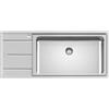 Foster PRONTA CONSEGNA - SPEDIZIONE IMMEDIATA Foster 3216 051 Lavello da Incasso 1 Vasca con gocciolatoio a Sinistra 116 x 50 cm Sopratop Serie EVO Acciaio Inox 3216051