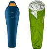 Ferrino, Sacco Lightec, Sacco a Pelo, Unisex adulto, Blu, 1100g & Rider, Sacco da bivacco Verde, 230x80x50 cm