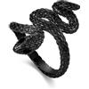 praymos Anello punk in argento Sterling 925, da uomo, gotico, serpente, squalo, zampa di drago, teschio, gioielli rock, Serpeverde, regolabile, per donne e uomini, Argento sterling, Non pietra