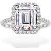 Michooyel S925 4,0 ct taglio smeraldo Halo Diamante, anello di fidanzamento, fede nuziale, zirconia, argento sterling, gioiello da donna
