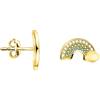 SOFIA MILANI - Orecchini da Donna in Argento 925 - Placcati in Oro e con Pietra Zircone - Orecchino a Perno Arcobaleno - E2311