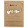 oasymala Collane di cristallo per donna - Pietre naturali - Perle, Ciondolo Zodiacale, Catena d'argento regolabile (Bilancia)
