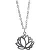 Vera Mentis Collana pendente Lotus in acciaio inossidabile argento - simbolo spirituale di purezza, pace e rinascimentale - elegante gioiello minimalista da donna - catena inclusa, idea regalo unica