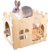 WANDGU Grande Casa per Conigli: Grande Casa per Piccoli Animali, Casetta in Legno per Nascondersi, Ideale per Porcellini d'India, Conigli Nani e Altri Roditori (40 * 30 * 30cm)