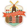 DestinationVinyl 2 x 10 cm Amsterdam Paesi Bassi adesivi in vinile per bagagli etichetta auto #9188 (9 cm di larghezza x 10 cm di altezza)