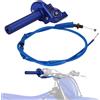 IUVWISN Kit Acceleratore Rapido Moto 7/8'' 22mm Gas Rapido Manopola Acceleratore Rapido Moto con Cavo Acceleratore Universale per Manubrio 50 110 125 150 200 250cc Dirt Pit Bike ATV Mini Bike Blu