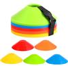 Hisdricus Set di 50 Coni per Allenamento Calcio-5 Colori-Ideale per conetti Allenamento-Sono Perfetti per Allenamento Calcio, Hockey, Pattinaggio e Pallamano-Coni Allenamento con Cinturino