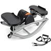 Ftradios Stepper Laterale Portatile con Fasce di Resistenza | Macchina Fitness Compatta per Casa, Ufficio e Soggiorno | Allenamento Addominali, Gambe e Glutei | Mini Stepper Silenzioso e Salvaspazio