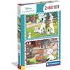 Clementoni - Puzzle per Bambini 2x60 Pezzi Supercolor, per Bambini 4+ Anni, Illustrazione con Personaggi dei Grandi Classici Disney, Idea Regalo, Made in Italy, 27x18,5 cm, 24836