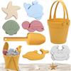 CHRI 8 giocattoli da spiaggia per bambini | Set di giocattoli in silicone per sabbia, giocattolo con secchio, vanga, a partire dai 2, 3, 4, 5 anni