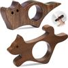 VyxStelyndric Portagioie in legno di noce, motivo gatto - 2 pezzi, accessori per libro, clip per libri ergonomici in legno liscio, supporto laterale liscio, accessori da lettura per gli amanti dei libri e della