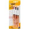 Bic B159893 - Set di 3 penne a sfera 4 colori, oro rosa