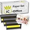 IC-Office KP-108IN - Set di carta fotografica e nastro per stampanti fotografiche Canon Selphy CP1500/1300/1200/1000/910/820/810, 108 fogli di carta da 4 x 6 + 3 cartucce a colori