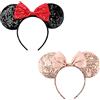 DRESHOW 2 Pezzi Cerchietto con Orecchie da Topo Fasce Orecchie da Topo Cerchietti Carnevale per Donna per Capelli Belle Orecchie da Topo Copricapo Decorazioni