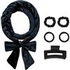 Baolivi Bigodini in velluto senza calore, morbidi bigodini senza calore, per ricci durante la notte, 70 Heatless Curls Band for Overnight Curls, set da 6 pezzi, nero