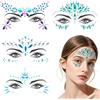 WDZGX Viso Gemme Adesivi Lucido Brillantini Festival Strass Glitter 4 Pezzi per Feste Carnevale Halloween Trucco Carnevale Musicale (Colore: Blu)
