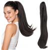 Silk-co Coda Extension Capelli Lisci Cavallo Finta con Pinza Nero Naturale Ponytail Punte Ondulate 50cm 110g