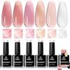 beetles Gel Polish Beetles Gel per Unghie, 6 Colori, 7 in 1, Gel per Unghie per Unghie Deboli, Set Regalo per Donne