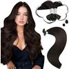 Moresoo Extension Capelli Veri Cheratina 50 cm Setosi #2 50g 50 Ciocche | Tocco Vellutato, Infoltimento Fluido, Look Raffinato, Ideale Per Sposi, Chioma Sana, Splendore Solare, Stile