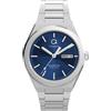 Timex Q Continental Day and Date TW2Y25100 - Orologio al quarzo da uomo, 39 mm, con cinturino in acciaio inox e quadrante blu