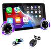 Haudio 2 DIN Autoradio,con Wireless CarPlay e Android Auto,10,1 pollici CarPlay audio,controllo vocale con telecamera di retromarcia, Bluetooth 5.0, GPS navigazione, Mirror Link