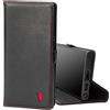TORRO Custodia Compatibile con Samsung Galaxy S22 Ultra 5G - Caso in Vera Pelle di qualità con Slot per Schede e Supporto Orizzontale (Nero)