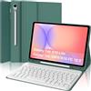IVEOPPE Cover Tastiera per Samsung Galaxy Tab S10 Lite/S9 FE/S10 FE 10.9/S9 11, Tastiera Italiano QWERTY Bluetooth Senza Fili Staccabile, Custodia con Portapenna, Verde Oscuro