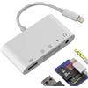 HOYULLI Adattatore USB OTG Lettore Scheda SD Micro SD Caricabatterie 3.5mm A Lightning(5in 1) per iPhone Per Apple Compatibile Con Samsung USB 3.0 Auricolare Audio Memoria Flash Fotocamera