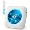 KOVCDVI Lettore CD Portatile per uso domestico con altoparlanti, Bluetooth e telecomando, lettori CD da tavolo e da parete con radio FM, supporto per riproduzione USB/AUX e presa per cuffie bianco