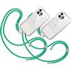 TBOC 2X Cordino Catenella Laccio Strap Porta Cover [Verde] con Toppa Plastica [Bianco Ice] per Telefono Cellulare Collo - Tracolla Catenina con Cordini da Cellulari Accessori Universale Laccetti