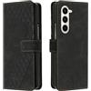 OKZone Cover per Samsung Galaxy Z Fold 5, Custodia in PU Pelle per Samsung Z Fold 5, Custodia a Libro Protettiva Folio Portafoglio con Magnetica e Slot per Carte Wallet Case Flip Cover (Nero)