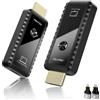 PWAYTEK Trasmettitore e ricevitore HDMI wireless con decodifica 4K, uscita 1080P, portata 164FT, doppia banda 2,4G/5G, per PC/laptop/TV/proiettore, Plug & Play, senza app (nero scuro)
