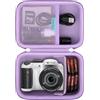 RAIALL Custodia per fotocamera digitale KODAK PIXPRO AZ405/AZ425/AZ255/AZ401/AZ528, custodia rigida da viaggio protettiva per fotocamera vlogging, tasca in rete per batteria e cavo USB, Viola