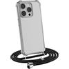 MyGadget Cover per iPhone 15 Pro - Custodia con Corda - Case con Cordino Trasparente Antiurto con Laccio/Tracolla - Practical Stylish - Nero