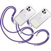TBOC 2X Cordino Catenella Laccio Strap Porta Cover [Viola] con Toppa Plastica [Bianco Ice] per Telefono Cellulare Collo - Tracolla Catenina con Cordini da Cellulari Accessori Universale Laccetti