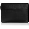Fa.Volmer ® Custodia per laptop da 13,3/15,6 pollici, in pregiata pelle, marrone/nero, con cerniera in metallo, imbottita, per MacBook, Microsoft Surface e molti altri