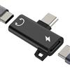 HOYULLI Splitter per cuffie USB C (2 in 1), doppio connettore di tipo C, adattatore di ricarica audio per Apple iPhone 16 15 Pro Max per iPad, compatibile con Samsung S25 S24 S23, cavo AUX DAC Android