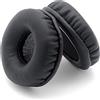 Miss-shop Auricolari di Ricambio,Auricolari in schiuma,1 paio di cuscinetti auricolari rotondi di ricambio in pelle sintetica da 80 mm Compatibili con le cuffie (diametro 80 mm, nero)