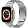 MoKo Cinturino in Titanio Compatibile con Apple Watch 42/44/45/46/49mm | Cinturino con Chiusura a Doppio Pulsante, per iWatch Ultra 4/3/2/1, S12/11/10/9/8/7/6/5/4/3/2/1/SE3/2/1, per Uomo e Donna