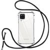 Vauki Cover con Cordino per Samsung Galaxy A12/M12/A12,Custodia con Laccio Collana Tracolla Trasparente Silicone TPU+PC Bumper Back Antigraffio Proteggere Case Corda per Samsung A12,Nero