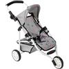 Bayer Chic 2000 - Passeggino per bambole Lola, carrozzina per bambole fino a circa 50 cm di dimensioni, passeggino da jogging, passeggino per bambole, asterisco grigio