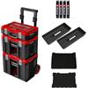 Einhell Original Einhell E-Case Rolling Workshop SEALED (Officina rotante composta da 3 valigie, max. 120 kg, antipolvere + resistenza agli schizzi d'acqua, 44 x 40 x 70 cm, con guide laterali)