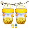 Kenmohuo Confezione da 2 trappole per vespe a energia solare, da appendere, per giardino, riutilizzabili, gialle repellenti e esche per calabroni, con luce UV LED, tunnel a doppio ingresso per patio, campeggio