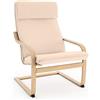 VINYLLA Fodera di ricambio per poltrona Ikea Poang (cuscino design 1, cotone - beige)