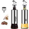 ChuerTech Bottiglia di olio d'oliva e aceto 300 ml, 2 confezioni, dispenser con imbuto per salsa di soia, strumento per barbecue, cottura/insalata
